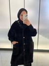 ANGORA SİYAH KAPŞONLU MONT
