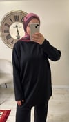 Fatmanurmarka tunik bol pantolon Modal kumaş takım siyah