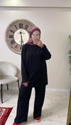 Fatmanurmarka tunik bol pantolon Modal kumaş takım siyah