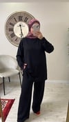 Fatmanurmarka tunik bol pantolon Modal kumaş takım siyah