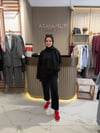 Modal kumaş havuç model pantolon tunik takım siyah
