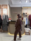 Modal kumaş havuç paça tunik takım kahve