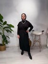 Modal kumaş yelek detay tesettür elbise/siyah