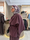 Şal yaka ipek tensel takım bordo