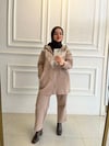 V DETAY İKİLİ PANTALONLU TAKIM VİZON