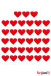  Kalp 4 cm. Yapışkanlı Yuvarlak Etiket - Sticker 33 Adet