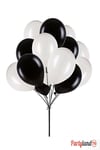 25 Adet Siyah Beyaz Balon