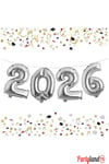 40 Cm. 2026 Gümüş Folyo Balon