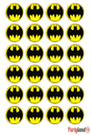 Batman 5 cm. Yapışkanlı Yuvarlak Etiket - Sticker 24 Adet