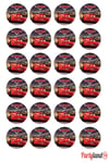 Cars Şimşek Mcqueen 5 cm. Yapışkanlı Yuvarlak Etiket - Sticker 24 Adet