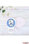 Dişim Çıktı 5 cm. Yapışkanlı Yuvarlak Etiket - Sticker 24 Adet