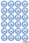 Dişim Çıktı 5 cm. Yapışkanlı Yuvarlak Etiket - Sticker 24 Adet