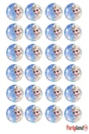 Frozen Elsa Karlar Ülkesi 5 cm. Yapışkanlı Yuvarlak Etiket - Sticker 24 Adet