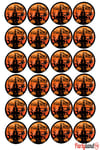 Halloween Cadılar Bayramı 5 cm. Yapışkanlı Yuvarlak Etiket - Sticker 24 Adet