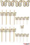 Kelebek Kürdan Pipet Pasta Süsü Set