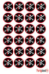 Korsan 5 cm. Yapışkanlı Yuvarlak Etiket - Sticker 24 Adet