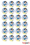 Pamuk Prenses 5 cm. Yapışkanlı Yuvarlak Etiket - Sticker 24 Adet