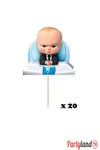 Patron Bebek Baby Boss Temalı Karton Pasta Süsü + 20 Adet Lux Sunum Kürdanı