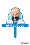 Patron Bebek Boss Baby Temalı Karton Pasta Süsü