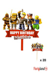 Roblox Temalı Karton Pasta Süsü + 20 Adet Lux Sunum Kürdanı