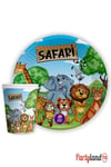 Safari Sevimli Hayvanlar 16 Adet Tabak 16 Adet Bardak