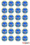 Sonic 5 cm. Yapışkanlı Yuvarlak Etiket - Sticker 24 Adet