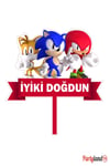 Sonic Temalı Karton Pasta Süsü 20 Adet Sunum Kürdanı
