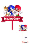 Sonic Temalı Karton Pasta Süsü 20 Adet Sunum Kürdanı