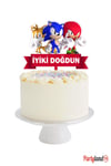 Sonic Temalı Karton Pasta Süsü 20 Adet Sunum Kürdanı