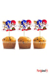 Sonic Temalı Karton Pasta Süsü 20 Adet Sunum Kürdanı