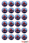 Spiderman Örümcek Adam 5 cm. Yapışkanlı Yuvarlak Etiket - Sticker 24 Adet