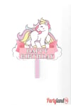 Unicorn Temalı Karton Pasta Süsü