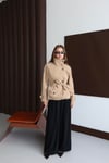 Bej Diora Dik Yaka Kuşaklı Trençkot