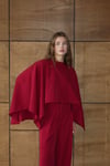 Casual Pelerin Palazzo Pantolon Takım Bordo