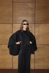 Casual Pelerin Palazzo Pantolon Takım Siyah