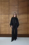 Casual Pelerin Palazzo Pantolon Takım Siyah