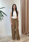 DAİLY KETEN SALAŞ PANTOLON KAHVERENGİ