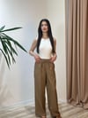 DAİLY KETEN SALAŞ PANTOLON KAHVERENGİ