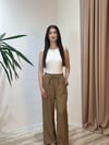 DAİLY KETEN SALAŞ PANTOLON KAHVERENGİ