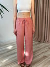 DAİLY KETEN SALAŞ PANTOLON PEMBE