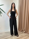 DAİLY KETEN SALAŞ PANTOLON SİYAH