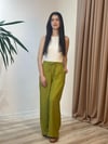 DAİLY KETEN SALAŞ PANTOLON YAĞ YEŞİLİ
