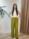 DAİLY KETEN SALAŞ PANTOLON YAĞ YEŞİLİ