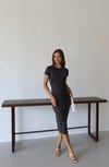 Daily Modal Önden Bağalamlı Elbise Gri