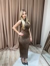 DAİLY YILAN DESENLİ DRAPELİ ELBİSE ASKILI
