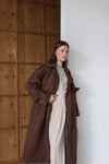 Premium Kol Apoletli Rüzgarlıklı Oversize Trençkot Kahverengi
