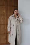Premium Kol Apoletli Rüzgarlıklı Oversize Trençkot Bej