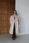 Premium Kol Apoletli Rüzgarlıklı Oversize Trençkot Bej