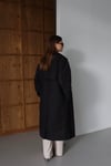 Premium Kol Apoletli Rüzgarlıklı Oversize Trençkot Siyah