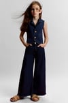 Elegant Kız Çocuk Takım-İndigo